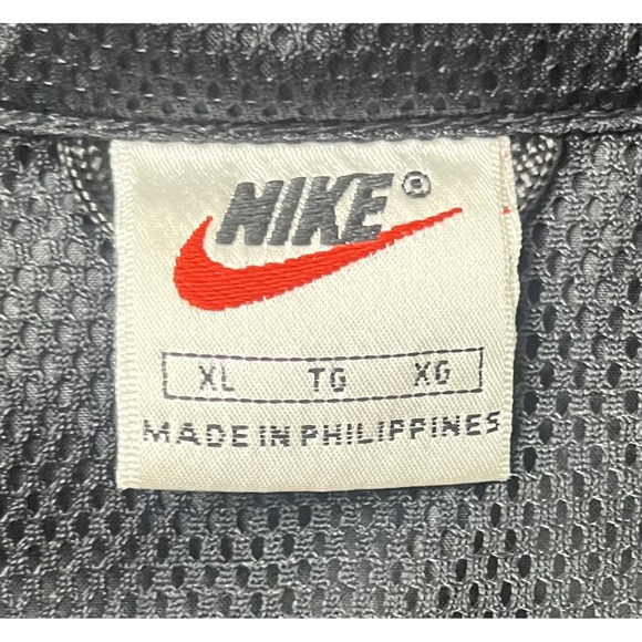 Vintage Nike Jacket Men's Extra Large Black Full Zip Swoosh Windbreaker 90s - Picture 3 of 6